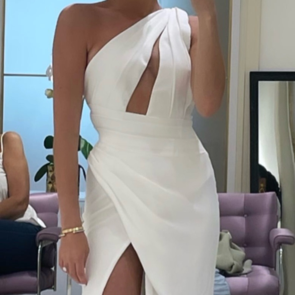 Galia Lahav- Jacqueline Ivory One Shoulder Dress
